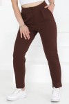 Kadın İspanyol Paça Likralı Zara Krep Pantolon Kahverengi 2503 Kadın İspanyol Paça Likralı Zara Krep Pantolon Kahverengi 2503