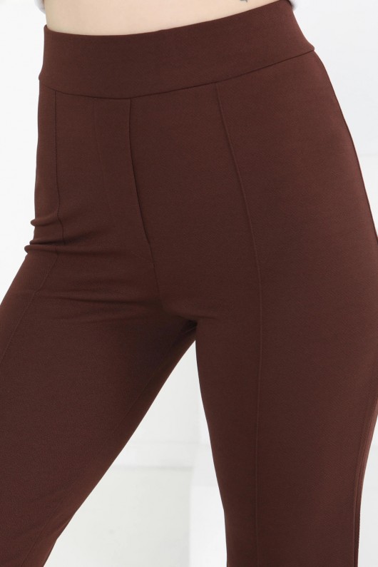 Kadın İspanyol Paça Likralı Zara Krep Pantolon Kahverengi 2503 Kadın İspanyol Paça Likralı Zara Krep Pantolon Kahverengi 2503