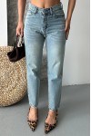 Kadın Mom Fıt Denim Pantolon Bıyık Kimyasal Kar Yıkama Mavi Yeşil Efekti 4005 Kadın Mom Fıt Denim Pantolon Bıyık Kimyasal Kar Yıkama Mavi Yeşil Efekti 4005