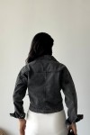 Kadın Kot Ceket Çift Cepli Denim Ceket Antrasit 4500