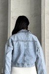 Kadın Kot Ceket Çift Cepli Denim Ceket Buz Mavi 4500