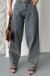 Kadın Kot Baggy Jeans Denim Pantolon Kar Yıkama Kahve Tint 4000