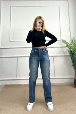 Straight Likralı Kot Pantolon Mavi 4013
