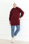 Fermuarlı Triko Tunik Bordo 1006 Fermuarlı Triko Tunik Bordo 1006