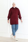 Fermuarlı Triko Tunik Bordo 1006 Fermuarlı Triko Tunik Bordo 1006