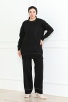 Şerit Detaylı Triko Takım Siyah 1018 Şerit Detaylı Triko Takım Siyah 1018