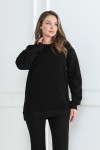 Kadın Sweatshirt İçi Şardonlu Siyah 1027