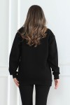 Kadın Sweatshirt İçi Şardonlu Siyah 1027