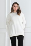 Kadın Sweatshirt İçi Şardonlu Beyaz 1027