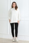 Kadın Sweatshirt İçi Şardonlu Beyaz 1027