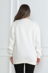 Kadın Sweatshirt İçi Şardonlu Beyaz 1027