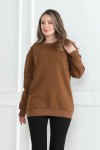 Kadın Sweatshirt İçi Şardonlu Kahverengi 1027