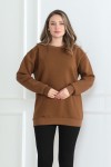 Kadın Sweatshirt İçi Şardonlu Kahverengi 1027