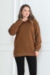 Kadın Sweatshirt İçi Şardonlu Kahverengi 1027