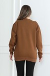 Kadın Sweatshirt İçi Şardonlu Kahverengi 1027