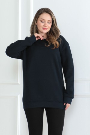 Kadın Sweatshirt İçi Şardonlu Lacivert 1027