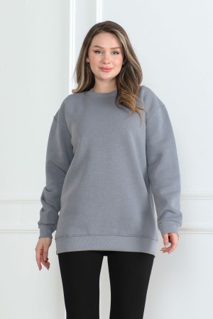 Kadın Sweatshirt İçi Şardonlu Gri 1027