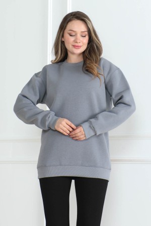 Kadın Sweatshirt İçi Şardonlu Gri 1027