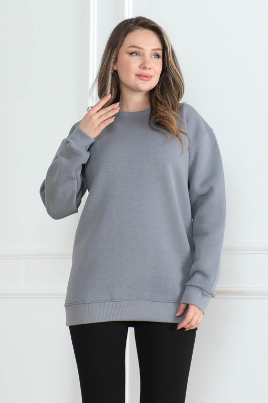 Kadın Sweatshirt İçi Şardonlu Gri 1027