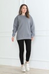 Kadın Sweatshirt İçi Şardonlu Gri 1027