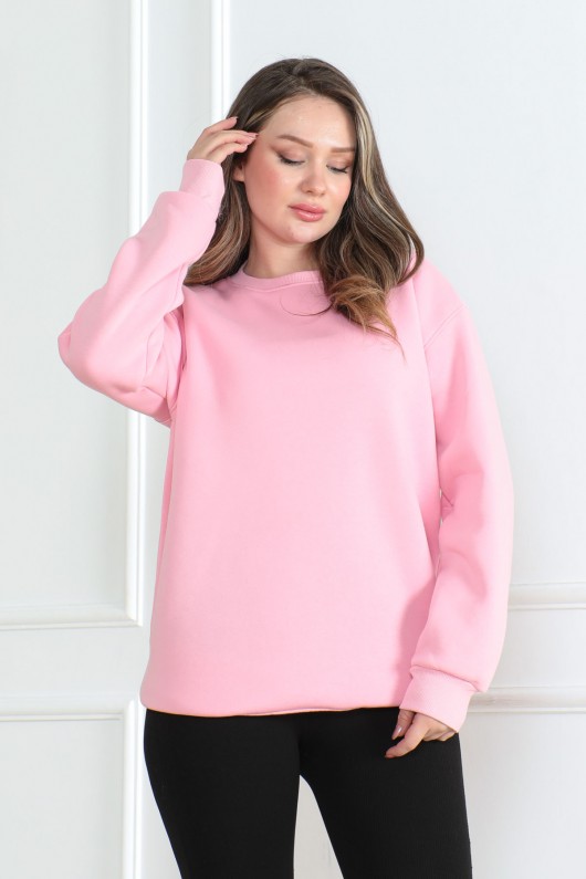 Kadın Sweatshirt İçi Şardonlu Pembe 1027