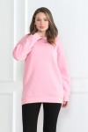 Kadın Sweatshirt İçi Şardonlu Pembe 1027
