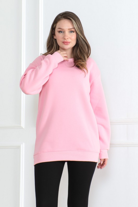 Kadın Sweatshirt İçi Şardonlu Pembe 1027
