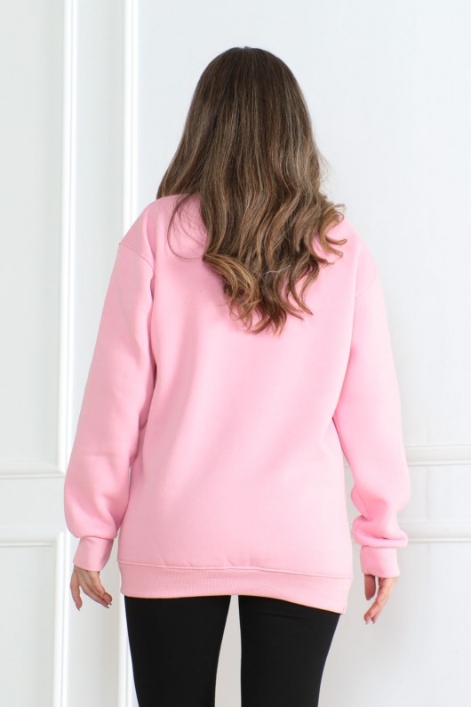 Kadın Sweatshirt İçi Şardonlu Pembe 1027