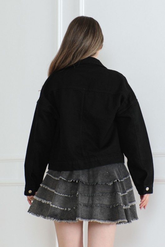 Kadın Kot Ceket Siyah 2000