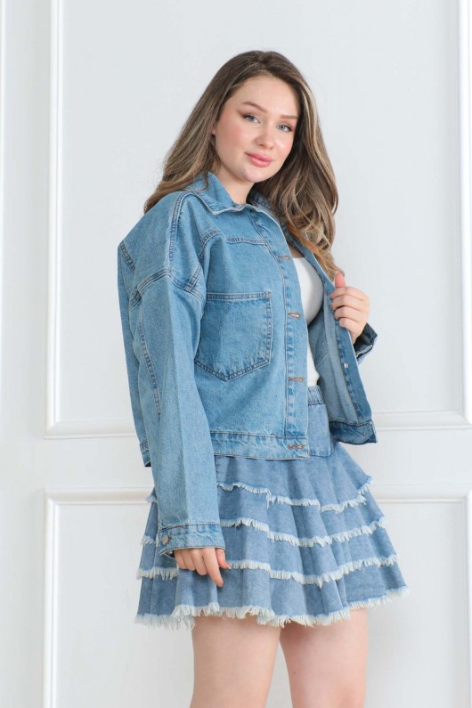 Kadın Kot Ceket Mavi 2000