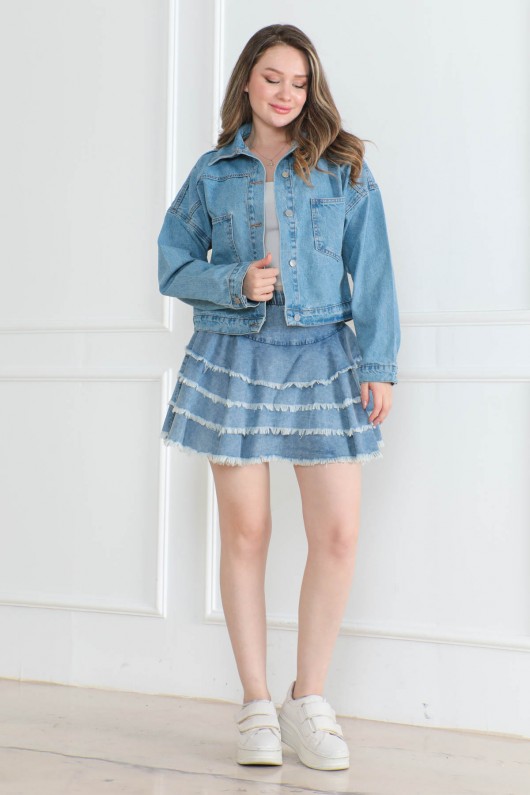 Kadın Kot Ceket Mavi 2000