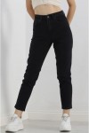 Kadın Kot Mom Jeans Pantalon Siyah 2006