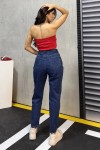 Kadın Kot Mom Jeans Pantalon Koyu Mavi 2006