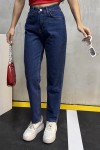 Kadın Kot Mom Jeans Pantalon Koyu Mavi 2006