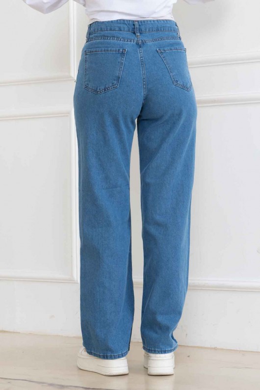 Kadın Palazzo Kot Pantolon Super Fıt Mavi 2008