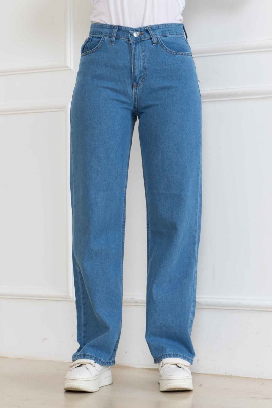 Kadın Palazzo Kot Pantolon Super Fıt Mavi 2008