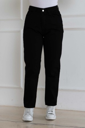 Kadın Mom Jeans Kot Pantolon Siyah 2013