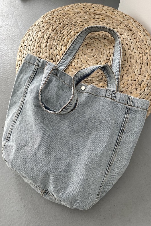 Kadın Kot Çantası Düğme Detaylı Çanta Buz Mavi 7000