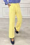 Kadın Dabıl Pileli Palazzo Pantolon Sarı 2500 Kadın Dabıl Pileli Palazzo Pantolon Sarı 2500