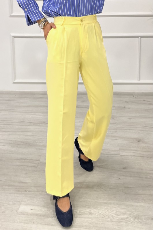 Kadın Dabıl Pileli Palazzo Pantolon Sarı 2500 Kadın Dabıl Pileli Palazzo Pantolon Sarı 2500