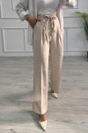 Kadın Dabıl Kemeri İp Detaylı Palazzo Pantolon Taş Rengi 2501 Kadın Dabıl Kemeri İp Detaylı Palazzo Pantolon Taş Rengi 2501