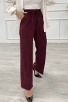 Kadın Dabıl Kemeri İp Detaylı Palazzo Pantolon Bordo 2501 Kadın Dabıl Kemeri İp Detaylı Palazzo Pantolon Bordo 2501