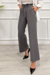 Kadın Dabıl Kemeri İp Detaylı Palazzo Pantolon Gri̇ 2501