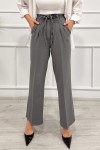 Kadın Dabıl Kemeri İp Detaylı Palazzo Pantolon Gri̇ 2501