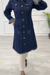 Kadın Kot Tunik Püskül Detaylı Çift Cepli Denim Ceket Koyu Mavi 4514 Kadın Kot Tunik Püskül Detaylı Çift Cepli Denim Ceket Koyu Mavi 4514