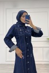 Kadın Kot Tunik Püskül Detaylı Çift Cepli Denim Ceket Koyu Mavi 4514 Kadın Kot Tunik Püskül Detaylı Çift Cepli Denim Ceket Koyu Mavi 4514