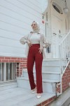 Kadın İspanyol Paça Likralı Zara Krep Pantolon Bordo 2503 Kadın İspanyol Paça Likralı Zara Krep Pantolon Bordo 2503