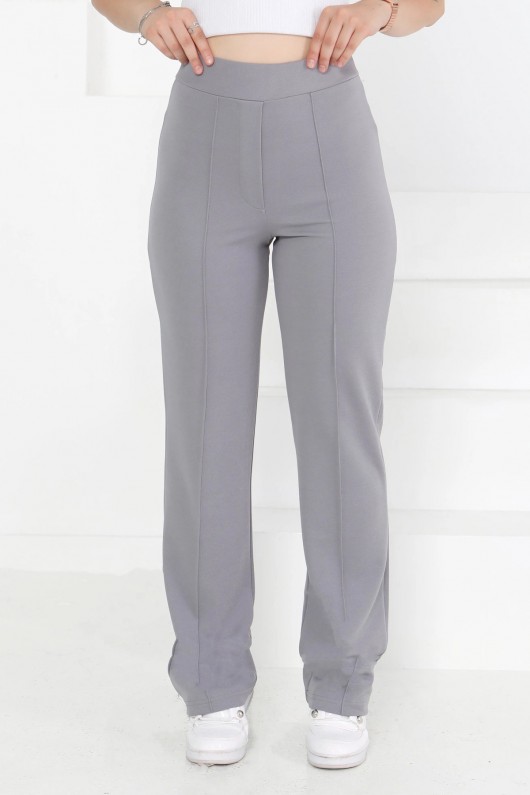 Kadın İspanyol Paça Likralı Zara Krep Pantolon Gri 2503 Kadın İspanyol Paça Likralı Zara Krep Pantolon Gri 2503