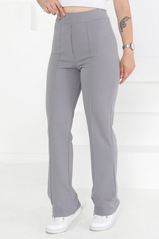 Kadın İspanyol Paça Likralı Zara Krep Pantolon Gri 2503 Kadın İspanyol Paça Likralı Zara Krep Pantolon Gri 2503