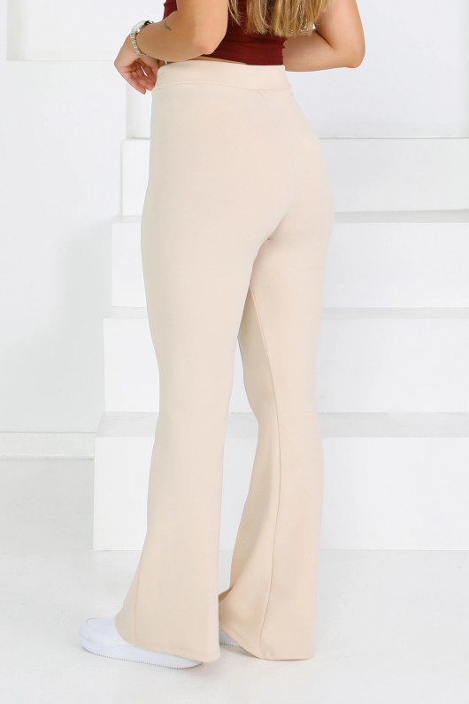 Kadın İspanyol Paça Likralı Zara Krep Pantolon Bej 2503 Kadın İspanyol Paça Likralı Zara Krep Pantolon Bej 2503